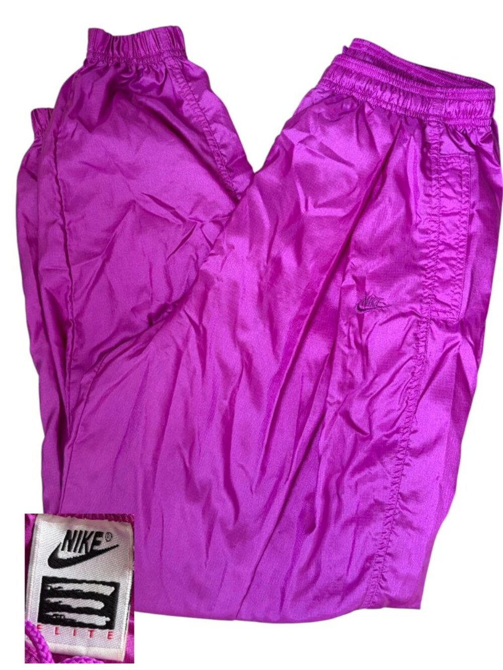 Vintage 90s Nike Elite Purple Nylon Windbreaker Track Jogger Pants Large
